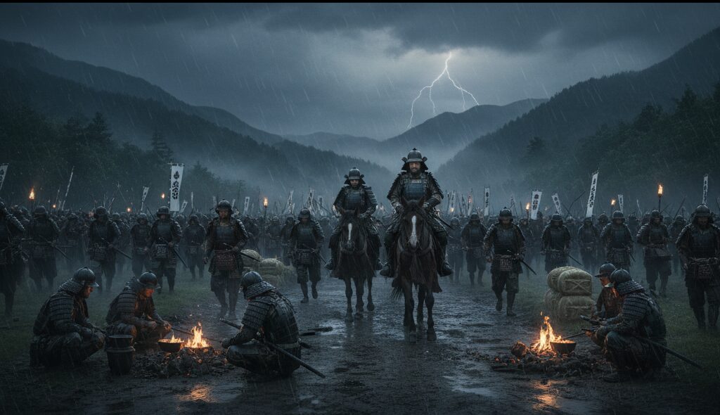 豊臣秀吉の中国大返りの様子