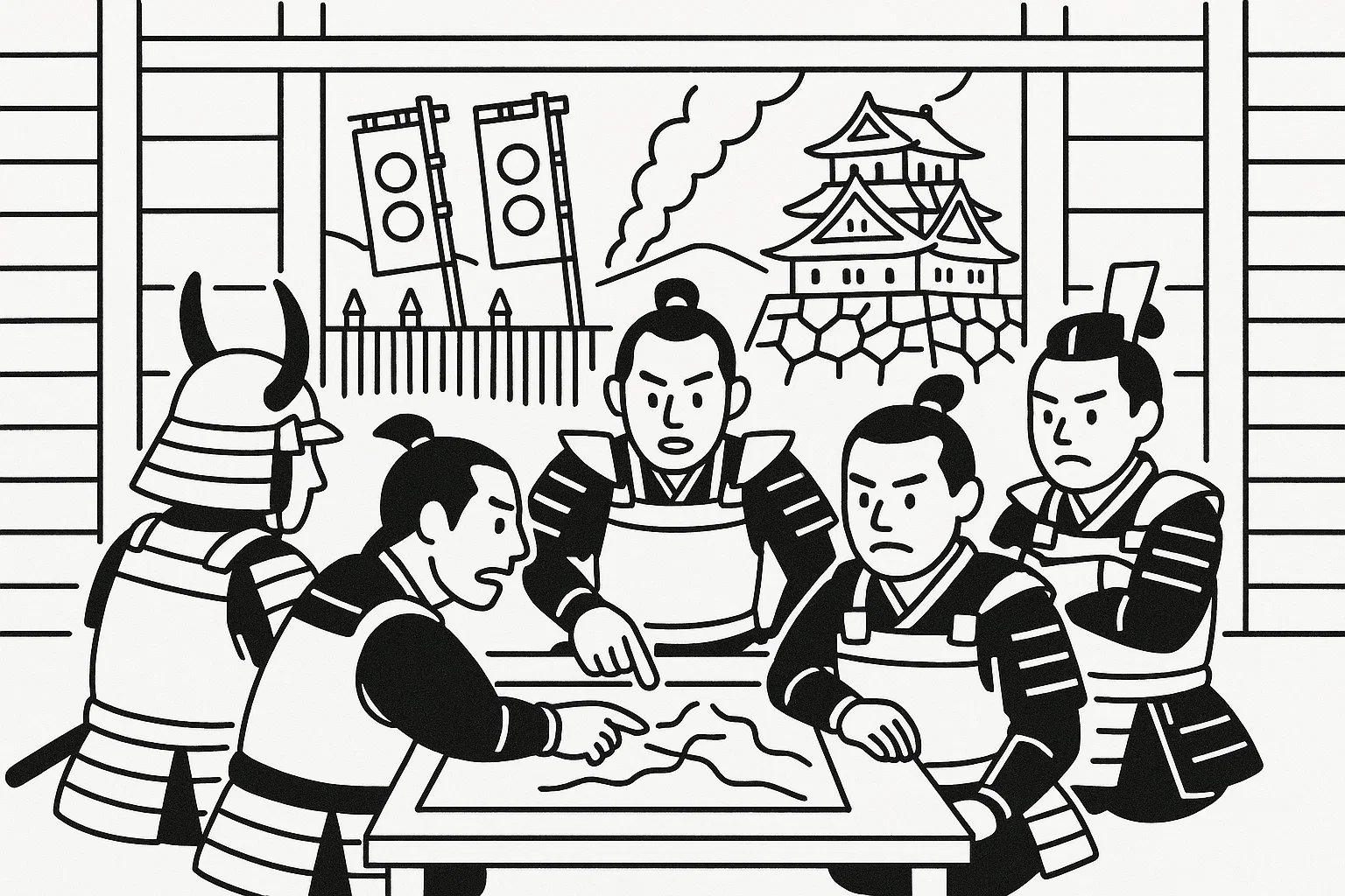 籠城中の軍議