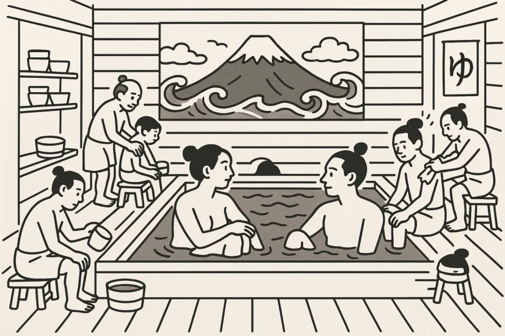 江戸時代の銭湯の風景