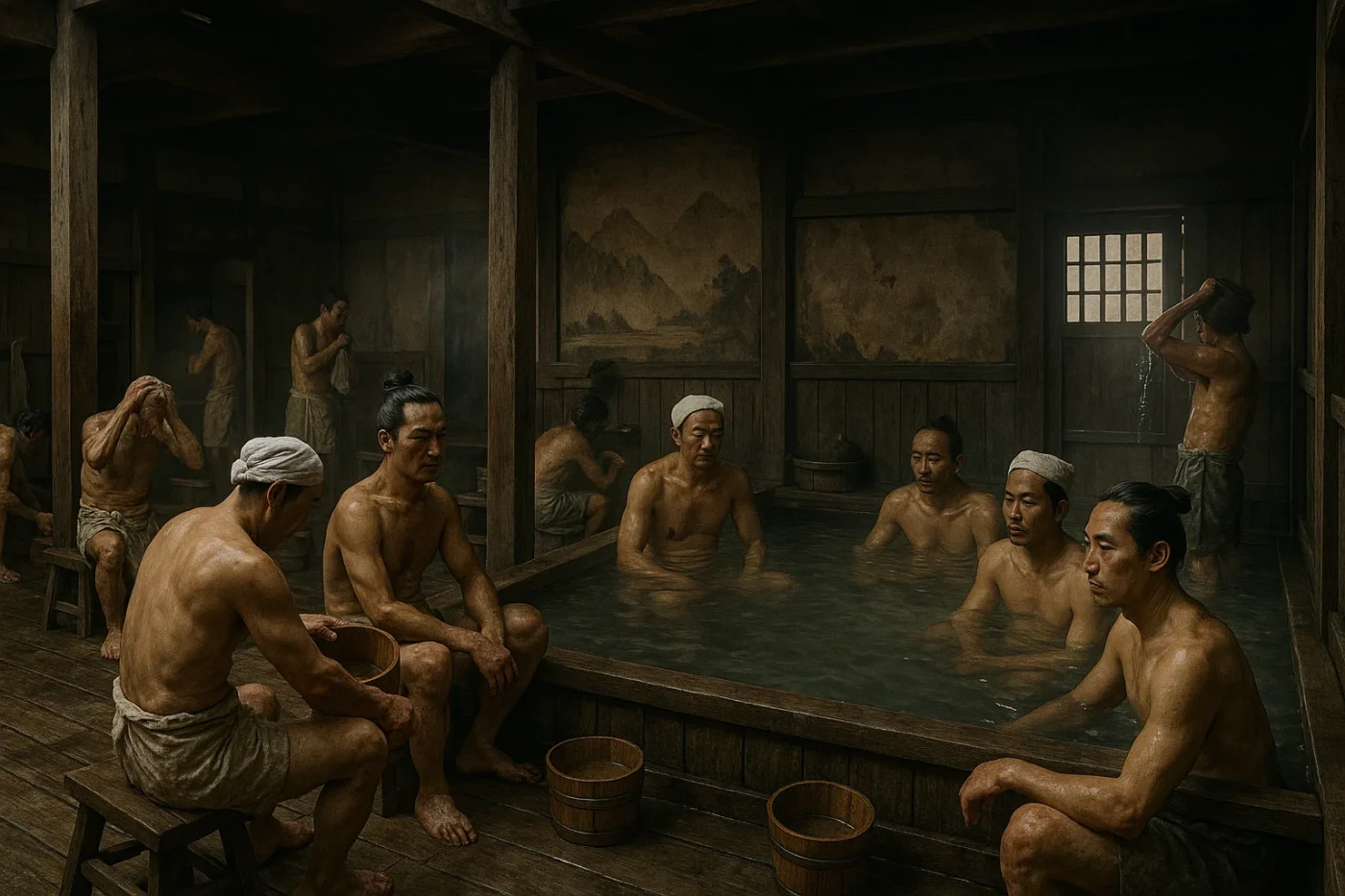 江戸時代の銭湯の風景