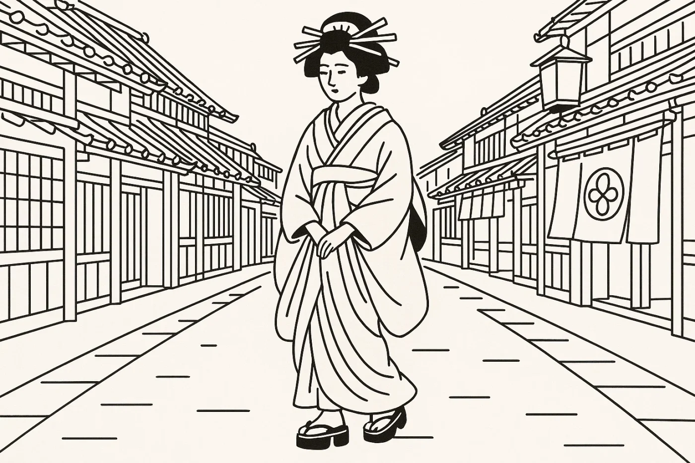 吉原を歩く花魁