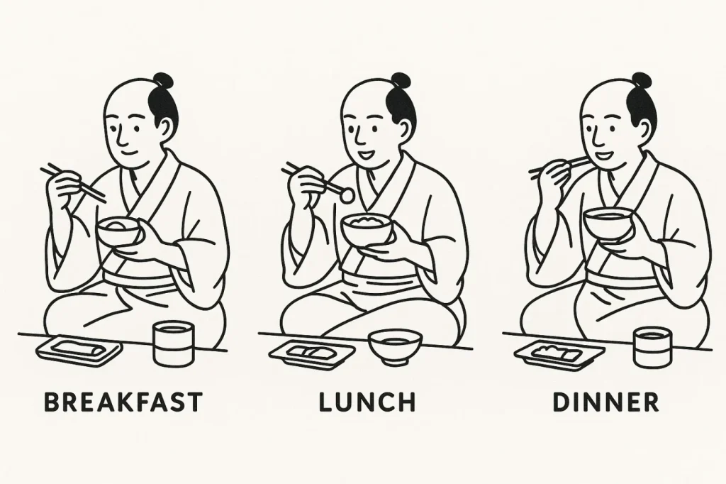 庶民の食事は1日2食から3食になった